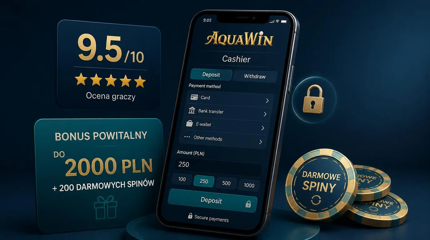 Telefon z widokiem kasy kasyna obok symboli oceny, bonusu powitalnego i darmowych spinów